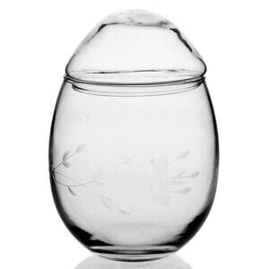 Princess House Heritage Egg Shaped Candy Dish With Lid Etched Crystal